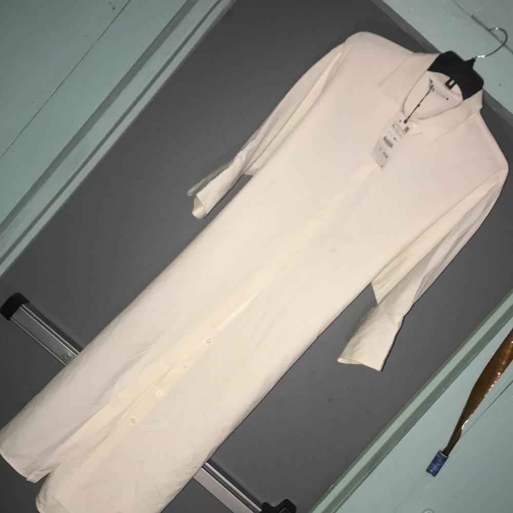Zara white long coat jacket